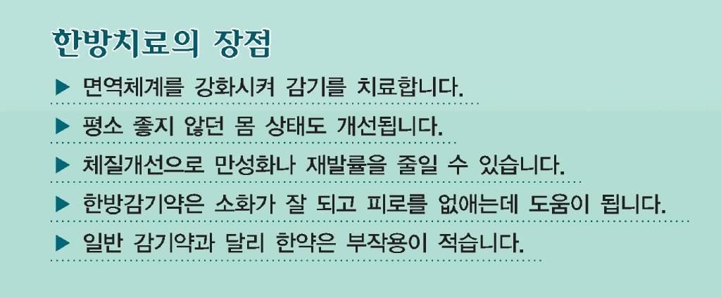 감기 독감 한약으로 치료하세요 2